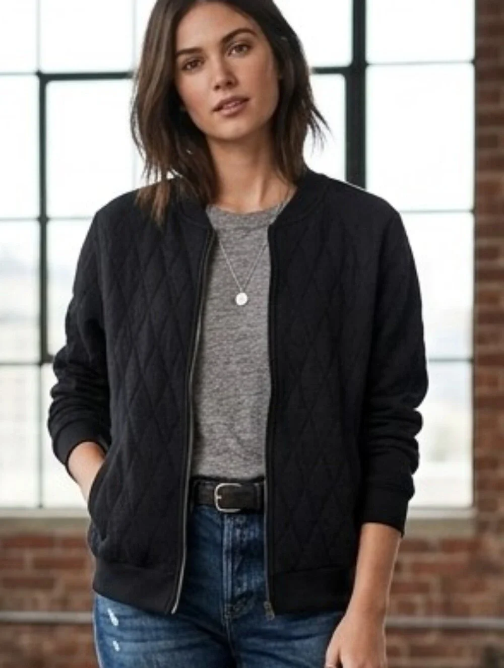 Vintage Black Cotton Bomber - Picture 1 of 6